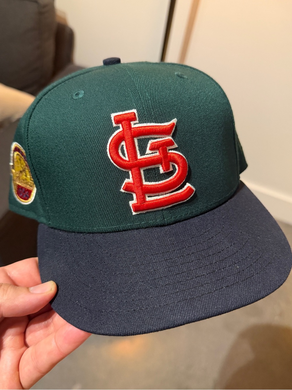 New Era St. Louis Cardinals MLB Fitted Hat - Size 7 5/8 - Forest Green/Navy/Red